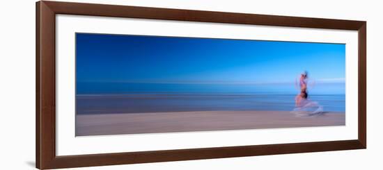 Woman Running on the Beach-null-Framed Photographic Print