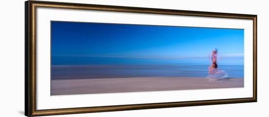 Woman Running on the Beach-null-Framed Photographic Print