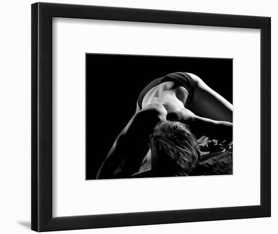 Woman's Back on Black Background-Antonino Barbagallo-Framed Photographic Print