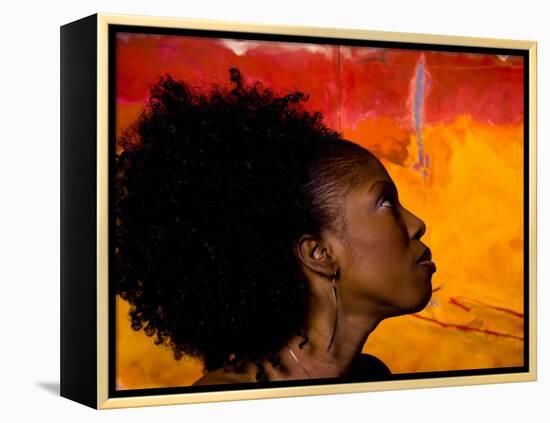 Woman's Colorful Profile, Cameroon-Bill Bachmann-Framed Premier Image Canvas