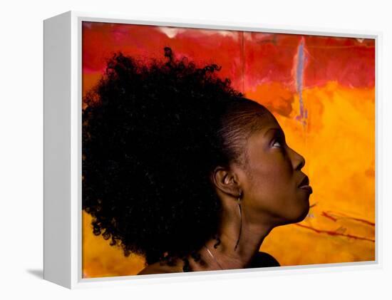 Woman's Colorful Profile, Cameroon-Bill Bachmann-Framed Premier Image Canvas