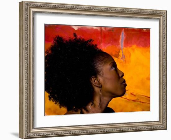 Woman's Colorful Profile, Cameroon-Bill Bachmann-Framed Photographic Print