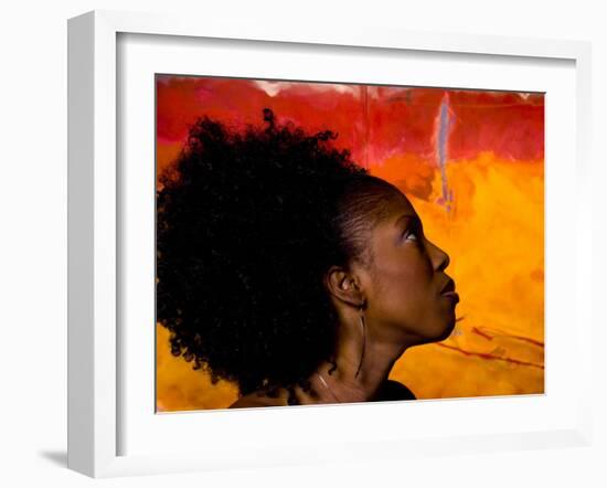 Woman's Colorful Profile, Cameroon-Bill Bachmann-Framed Photographic Print