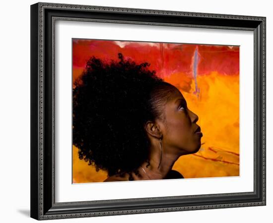 Woman's Colorful Profile, Cameroon-Bill Bachmann-Framed Photographic Print