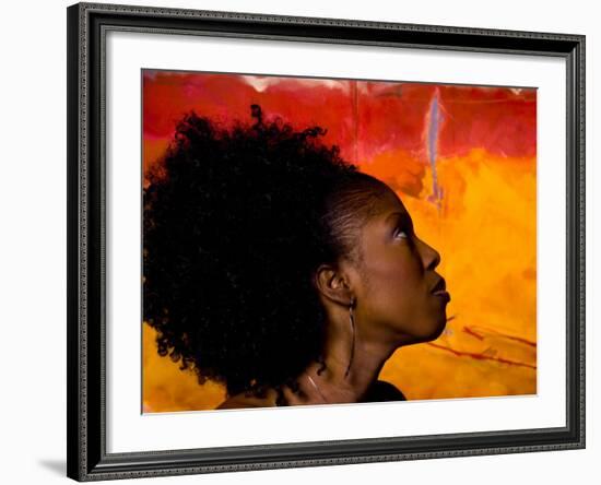 Woman's Colorful Profile, Cameroon-Bill Bachmann-Framed Photographic Print