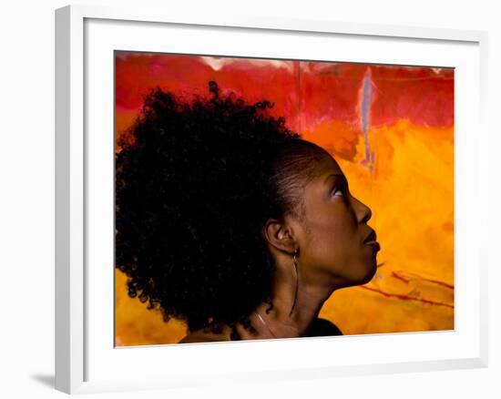 Woman's Colorful Profile, Cameroon-Bill Bachmann-Framed Photographic Print