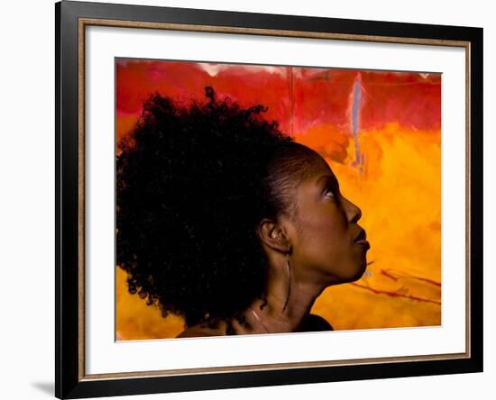 Woman's Colorful Profile, Cameroon-Bill Bachmann-Framed Photographic Print