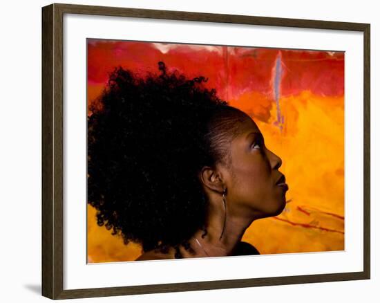 Woman's Colorful Profile, Cameroon-Bill Bachmann-Framed Photographic Print