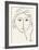 Woman's Face Sketch II-Simin Meykadeh-Framed Art Print