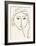 Woman's Face Sketch II-Simin Meykadeh-Framed Art Print