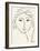 Woman's Face Sketch II-Simin Meykadeh-Framed Art Print