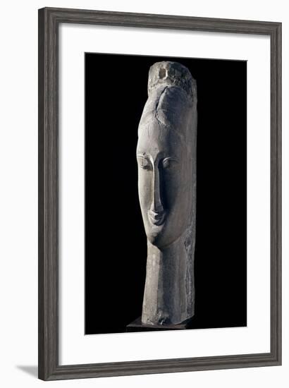 Woman's Head, by Amedeo Modigliani-null-Framed Photographic Print