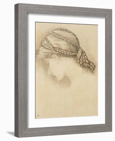 Woman's Head, Detail from a Sketchbook, 1886-Edward Burne-Jones-Framed Giclee Print