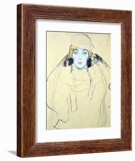 Woman's Head (Frauenkopf), 1917-Gustav Klimt-Framed Giclee Print