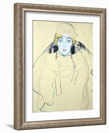 Woman's Head (Frauenkopf), 1917-Gustav Klimt-Framed Giclee Print