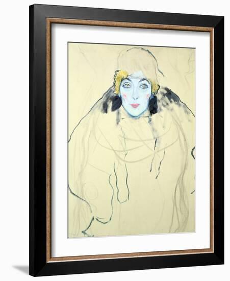 Woman's Head (Frauenkopf), 1917-Gustav Klimt-Framed Giclee Print