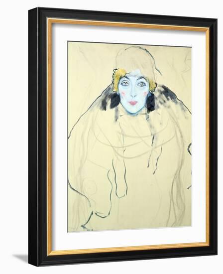 Woman's Head (Frauenkopf), 1917-Gustav Klimt-Framed Giclee Print