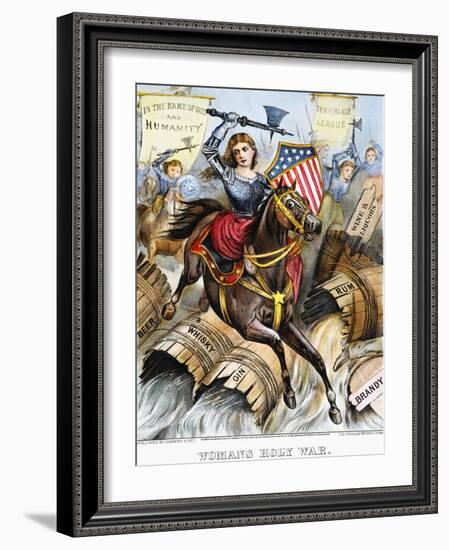 Woman's Holy War, 1874-Currier & Ives-Framed Giclee Print