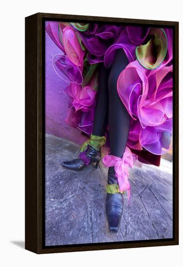 Woman's Legs and Shoes Dressed for Carnival, Venice, Italy-Jaynes Gallery-Framed Premier Image Canvas