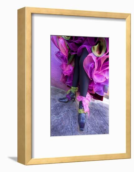 Woman's Legs and Shoes Dressed for Carnival, Venice, Italy-Jaynes Gallery-Framed Photographic Print