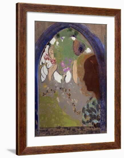 Woman's Silhouette in a Window, 1912-Odilon Redon-Framed Art Print