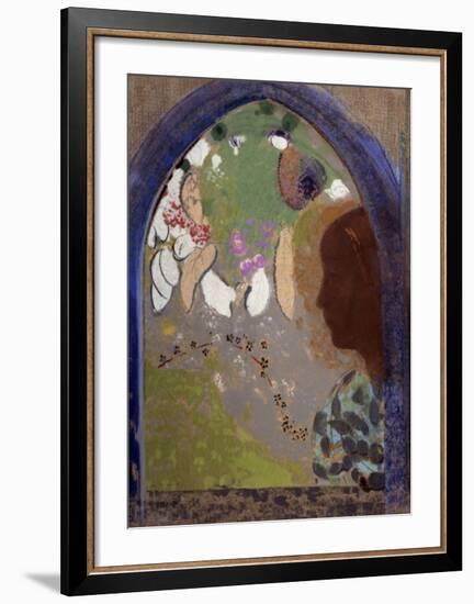 Woman's Silhouette in a Window, 1912-Odilon Redon-Framed Art Print