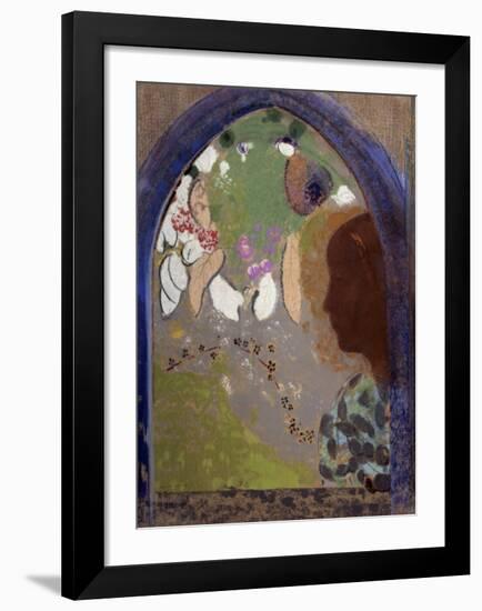 Woman's Silhouette in a Window, 1912-Odilon Redon-Framed Art Print