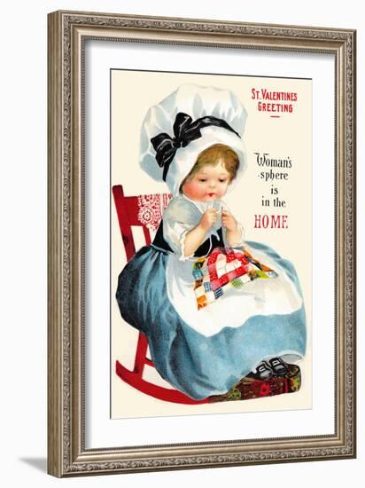 Woman's Sphere Is In The Home-Ellen H Clapsaddle-Framed Art Print