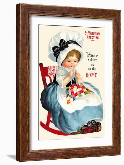 Woman's Sphere Is In The Home-Ellen H Clapsaddle-Framed Art Print