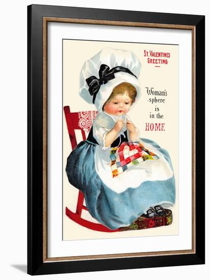 Woman's Sphere Is In The Home-Ellen H Clapsaddle-Framed Art Print