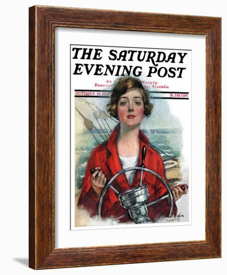 "Woman Sailor," Saturday Evening Post Cover, October 15, 1927-William Haskell Coffin-Framed Giclee Print