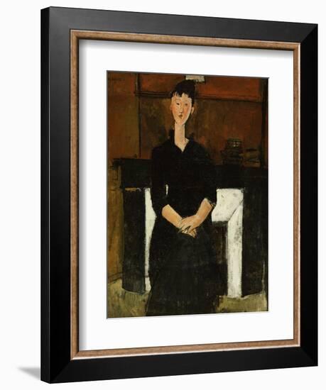 Woman Sat by a Fireplace, 1915-Amedeo Modigliani-Framed Giclee Print