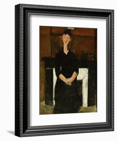 Woman Sat by a Fireplace, 1915-Amedeo Modigliani-Framed Giclee Print