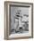 Woman Scrubbing Kitchen Floor with Brushes Attached to Her Feet-Allan Grant-Framed Photographic Print