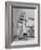 Woman Scrubbing Kitchen Floor with Brushes Attached to Her Feet-Allan Grant-Framed Photographic Print