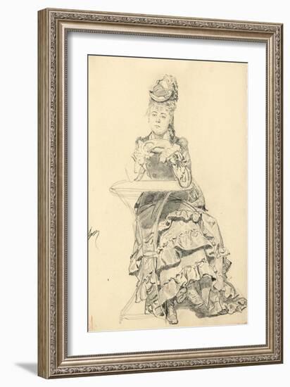 Woman Seated at a Cafe Table, C. 1872-1875-Ilya Efimovich Repin-Framed Giclee Print