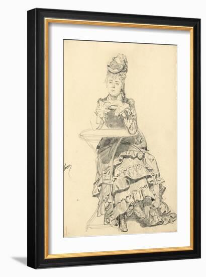 Woman Seated at a Cafe Table, C. 1872-1875-Ilya Efimovich Repin-Framed Giclee Print