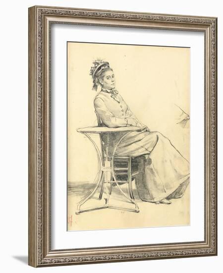 Woman Seated at a Cafe Table, C. 1872-1875-Ilya Efimovich Repin-Framed Giclee Print