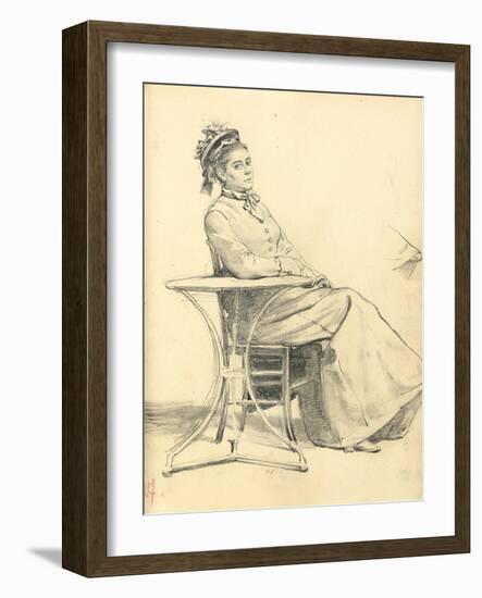 Woman Seated at a Cafe Table, C. 1872-1875-Ilya Efimovich Repin-Framed Giclee Print