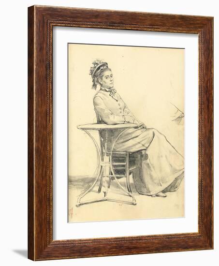 Woman Seated at a Cafe Table, C. 1872-1875-Ilya Efimovich Repin-Framed Giclee Print