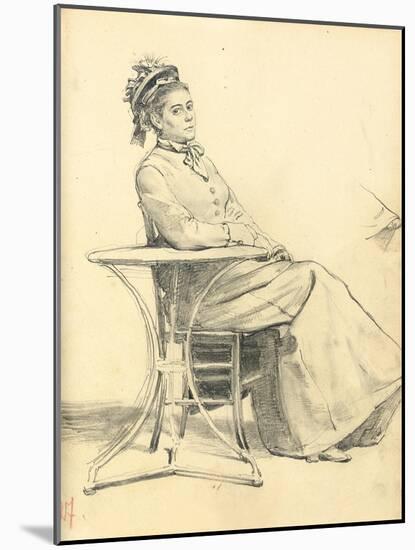 Woman Seated at a Cafe Table, C. 1872-1875-Ilya Efimovich Repin-Mounted Giclee Print