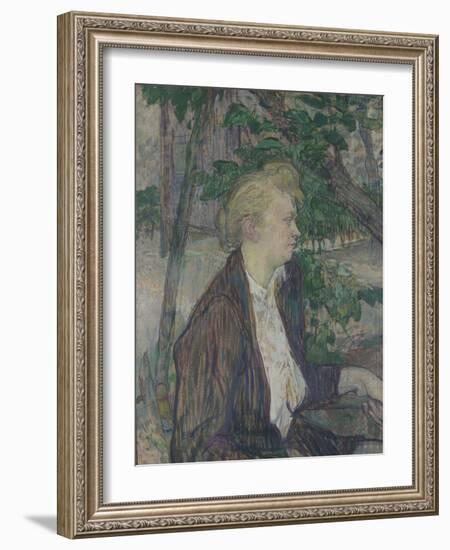 Woman Seated in a Garden, 1891-Henri de Toulouse-Lautrec-Framed Giclee Print