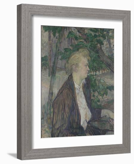 Woman Seated in a Garden, 1891-Henri de Toulouse-Lautrec-Framed Giclee Print