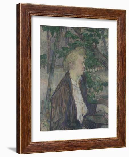 Woman Seated in a Garden, 1891-Henri de Toulouse-Lautrec-Framed Giclee Print