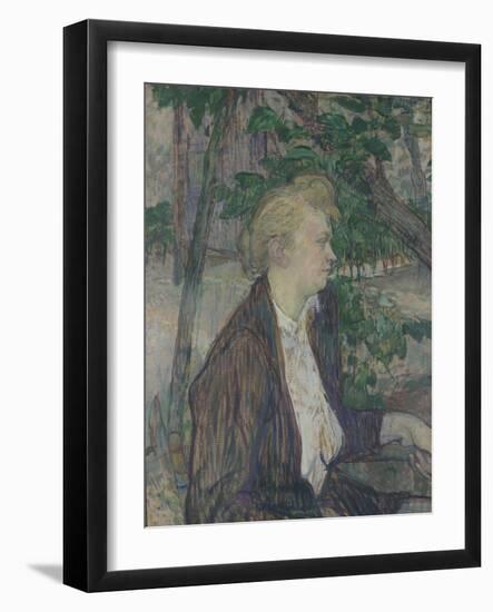 Woman Seated in a Garden, 1891-Henri de Toulouse-Lautrec-Framed Giclee Print