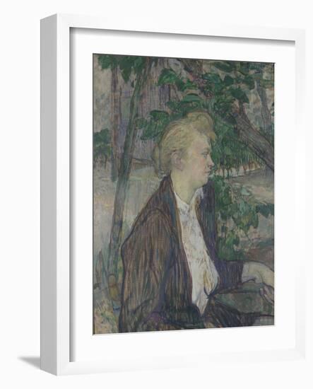 Woman Seated in a Garden, 1891-Henri de Toulouse-Lautrec-Framed Giclee Print