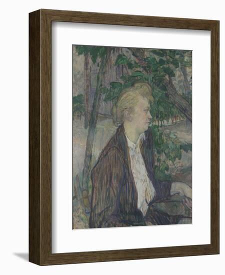 Woman Seated in a Garden, 1891-Henri de Toulouse-Lautrec-Framed Giclee Print