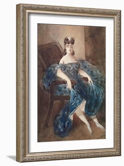 Woman Seated in an Armchair-Constantin Guys-Framed Premium Giclee Print