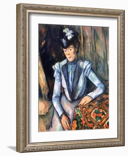 Woman Seated in Blue, 1902-1906-Paul Cézanne-Framed Giclee Print