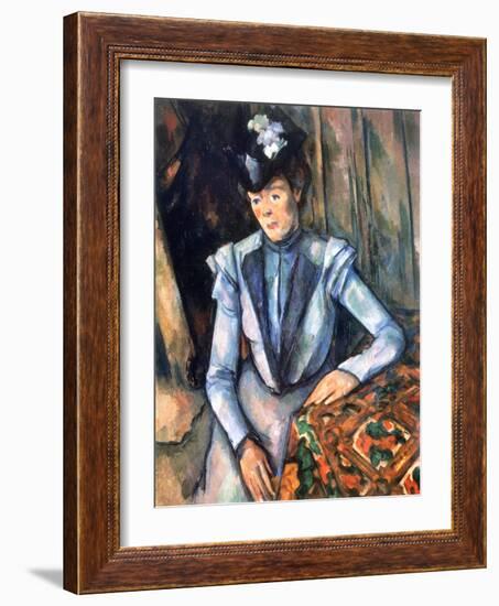 Woman Seated in Blue, 1902-1906-Paul Cézanne-Framed Giclee Print